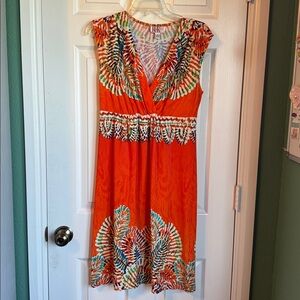 R & K Womens Dress /Sleeveless Summer Dress Orange